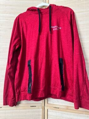American Eagle Outfitters Men’s Red Zip-Up Hoodie Sweater